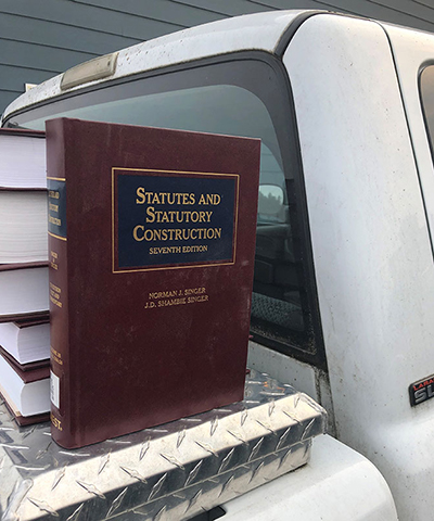 Law book on truck